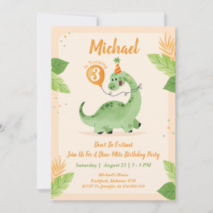 Dinosaurs Birthday Party Invitation   Dino-partij Kaart