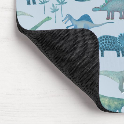 Dinosaurs Blue Pattern Muismat (Hoek)