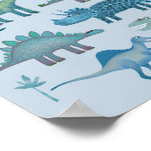 Dinosaurs Blue Poster (Hoek)
