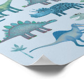 Dinosaurs Blue Poster (Hoek)