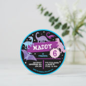 DINOSAURS DINO NEON Invitation de fête d'anniversa (Debout devant)