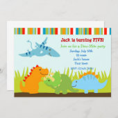 Dinosaurs Dino Photo Invitations pour la fête d'an (Devant / Derrière)