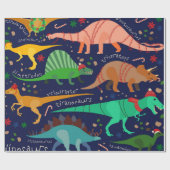 DINOSAURS DRESSED FOR CHRISTMAS CADEAUPAPIER (Vlak)