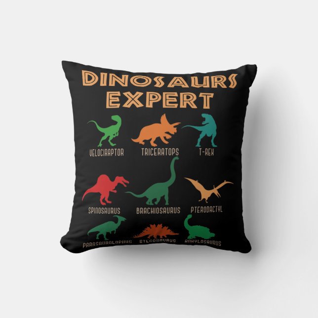 Dinosaurs Expert Boys Girls Dino T-rex Spinosaurus Kussen (Voorkant)