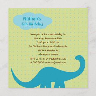 Dinosaurs Fun Birthday Party Invitation Kaart