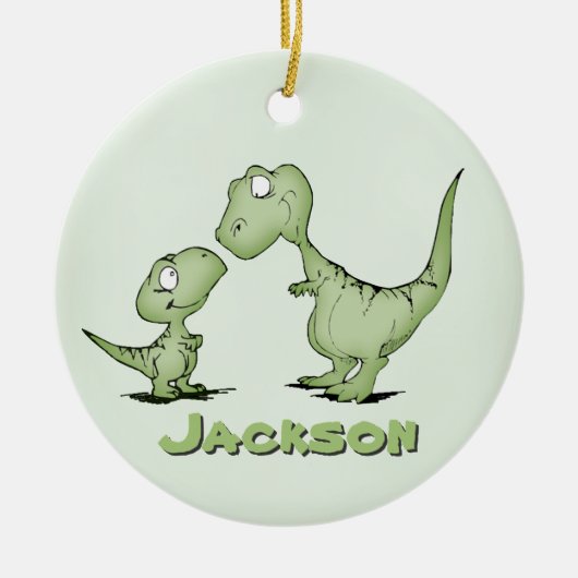 Dinosaurs Gepersonaliseerd Keramisch Ornament (Voorkant)