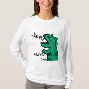 DINOSAURS GO RAWR-meisjes sleeve T-shirt