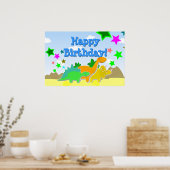 Dinosaurs Happy Birthday Poster (Keuken)