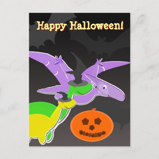 Dinosaurs Happy Halloween Briefkaart (Voorkant)