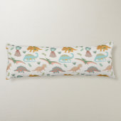 Dinosaurs Kids Hand Drawn Boho Dinosaur Bedroom Lichaamskussen (Achterkant)