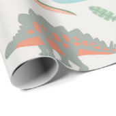 Dinosaurs Kids Hand Drawn Boho Dinosaur Pattern Cadeaupapier (Rol Hoek)