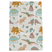 Dinosaurs Kids Hand Drawn Boho Dinosaur Pattern Medium Cadeauzakje (Achterkant)