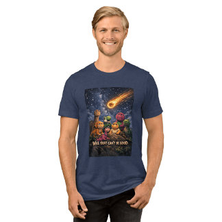 Dinosaurs Looking Up at Incoming Meteor T-shirt