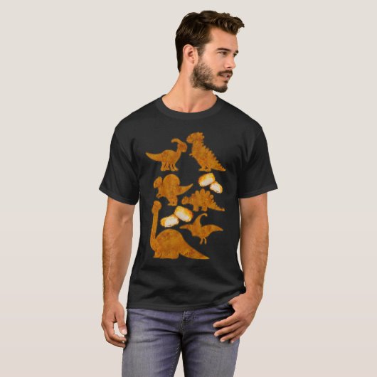 Dinosaurs Nug Life Dino Funny Chicken Nuggets T-shirt (Voorkant volledig)