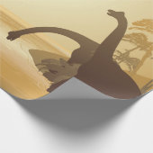 Dinosaurs on Tropical Jurassic Landscape Cadeaupapier (Hoek)