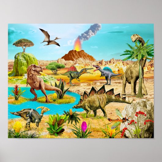 Dinosaurs poster dinosaurus print T-rex (Voorkant)