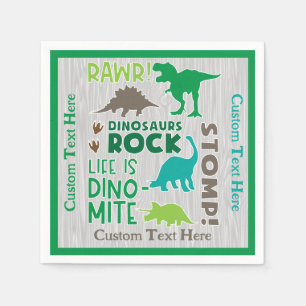 Dinosaurs Rock Subway Artwork gepersonaliseerd Servet