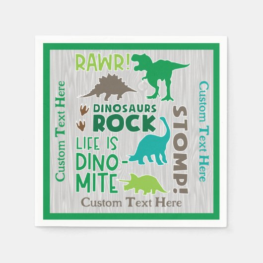 Dinosaurs Rock Subway Artwork gepersonaliseerd Servet (Voorkant)