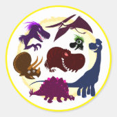 Dinosaurs Ronde Sticker (Voorkant)