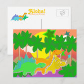 Dinosaurs Sunset Briefkaart (Voorkant / Achterkant)