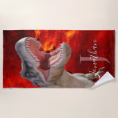 Dinosaurs T Rex Fire red Jurassic World Strandlaken (Voorkant)