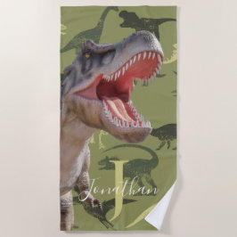 Dinosaurs T Rex Gold Pattern Jurassic World Strandlaken
