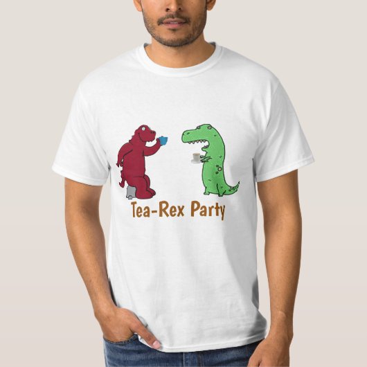 "Dinosaurs Tea Rex Tea Party" Grappig T-shirt Desi (Voorkant)