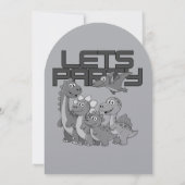Dinosaurs Themed Boy Birthday Invitation (Dos)