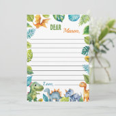 Dinosaurs Time Capsule Note Bericht Kaart (Staand voorkant)