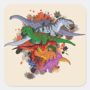 Dinosaurs Vierkante Sticker