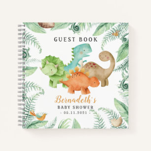 Dinosaurs Wild Baby shower Gastenboek Notitieboek