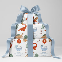 Dinosaurus 1e Verjaardagspartij Aangepaste Naam