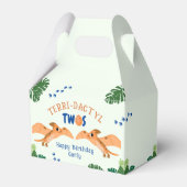 Dinosaurus 2e verjaardag Grappige Groene Pterodact Bedankdoosjes (Voorkant Zijde)