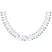 Dinosaurus 2e Verjaardag Paarse Tyrannosaurus Rex Vlaggetjes (Alle)