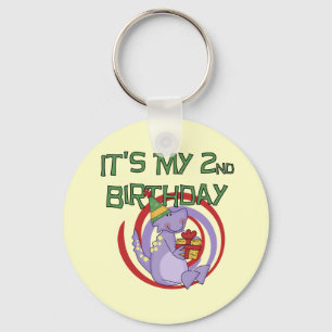 Dinosaurus 2e verjaardag Tshirts en geschenken Sleutelhanger