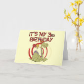 Dinosaurus 3e verjaardag Tshirts en geschenken Kaart (Gele Bloem)