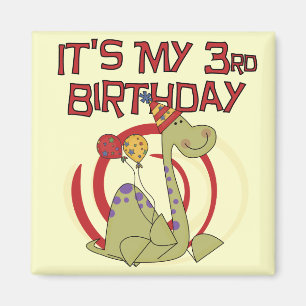 Dinosaurus 3e verjaardag Tshirts en geschenken Magneet