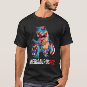 Dinosaurus 4 juli Amerikaanse vlaggen Amerisaurus T-shirt