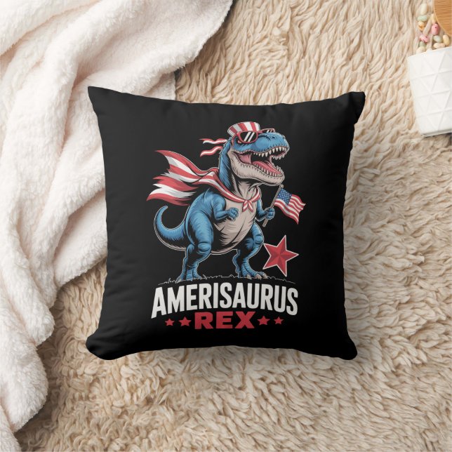 Dinosaurus 4 juli Amerisaurus T Rex Grappig Kussen (Deken)