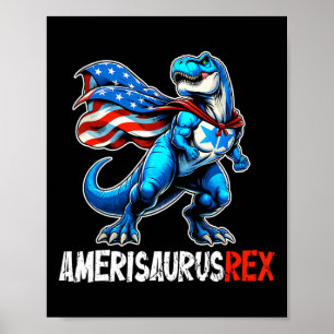 Dinosaurus 4 juli Amerisaurus T Rex Grappig Poster