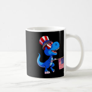 Dinosaurus 4 juli Shirt Amerikaanse vlag Dino Kind Koffiemok