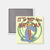 Dinosaurus 4e verjaardag T-shirts en geschenken Magneet (Voorkant / Achterkant)