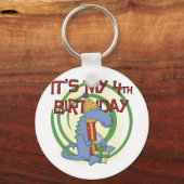 Dinosaurus 4e verjaardag T-shirts en geschenken Sleutelhanger (Voorkant)