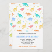 Dinosaurus 4e verjaardagsjongen oerwoud kinder t r kaart (Voorkant / Achterkant)