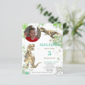 Dinosaurus 5e verjaardag T-Rex foto sjabloon budge (Staand voorkant)