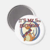 Dinosaurus 5e verjaardag Tshirts en geschenken Magneet (Voorkant / Achterkant)