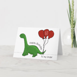Dinosaurus 60e verjaardag oom kaart