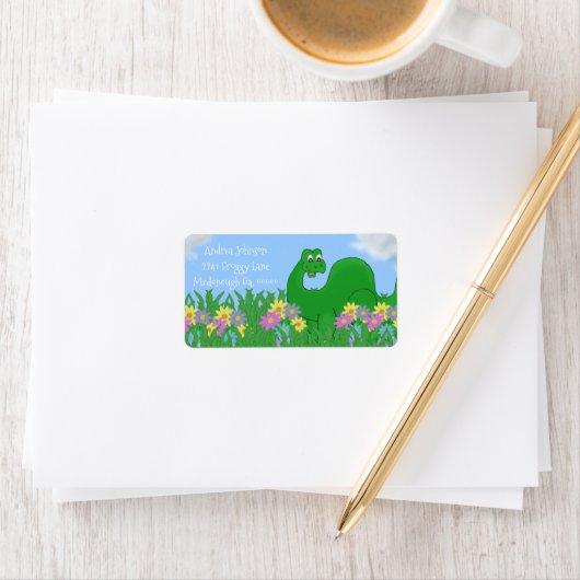 Dinosaurus Adresetiketten Etiket (Insitu)