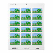 Dinosaurus Adresetiketten Etiket (Full Sheet)