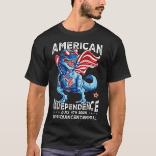 Dinosaurus Amerikaanse Vlag 250ste Jaar T Rex VS 4 T-shirt